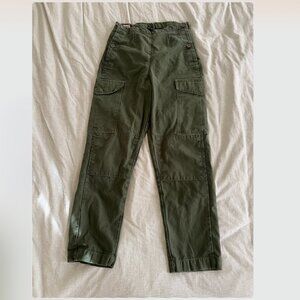Vintage High Waisted Military Green Work Pants Cargo Trousers